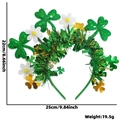 Grüner St. Patrick's Day Haarreif mit goldenen Kleeblättern und festlichem Lametta - Einheitsgröße / Blume & Kleeblatt Lametta Stirnband