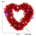 Ghirlanda luminosa a forma di cuore rosso con luci LED e paillettes per decoro romantico - Ghirlanda Cuore Rosso Con Luci Multicolore