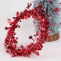 Independence Day red star tinsel garland with metallic sequins for home holiday decoration - Length approx 7.5m / Red Star Iron Wire Garland