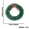 Mini ghirlanda natalizia 7cm con aghi di pino verdi, fiocco rosso e neve - Papillon / 7cm / verde chiaro