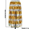 Onafhankelijkheidsdag franjerok in goud en zilver PET met een elastische tailleband - 60cm Glanzende Goud Zilver Split Kleur Stijl