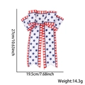 Fiocco decorativo patriottico 4 luglio con stelle e strisce rosse bianche blu - Motivo a stelle blu su fondo bianco / Fiocco Piccolo a 5 Anelli
