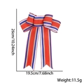 Fiocco a strisce per il Giorno dell'Indipendenza in rosso, blu e beige, 26 cm - Stile Color Block Bianco-Blu-Rosso / Fiocco Piccolo a 5 Anelli