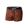 Herren Boxershorts mit rotbraunem Tigerprint und elastischem MEN-Bund, atmungsaktiv - S / Stil 9093
