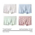 Pack de 4 bóxers de algodón para niño con letras fearless en blanco azul verde rosa - M / Estilo de Letra FEARLESSLY (AL502)