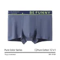 Heren boxershort van puur katoen in donkerblauw met elastische tailleband en comfort - L / Donkerblauw