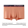 Men's pure cotton boxer briefs in orange with a stylish lettered waistband - Shrimp Orange