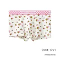Pink French fries print men's boxer briefs with checkerboard waistband and cotton fabric - White Base Pink French Fries Style (BYH1506)