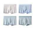 4-pack pure cotton boxer briefs for boys featuring a stylish checkerboard pattern - Checkerboard Style (AL506)