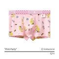 Pink cartoon print boxer briefs with Pink World elastic waistband and soft cotton fabric - Pink Full Print Cartoon Illustration Style (BYH1501)