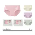 Pack de bragas de algodón para mujer en 4 colores pastel con una elegante caja de regalo - L / H-102 Multicolor
