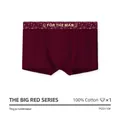 Boxer homme en coton bordeaux avec une ceinture élastique à lettrage doré - XL / Rouge Jujube / Style Imprimé FOR THE MAN