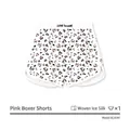 Bóxer de seda de hielo con estampado de leopardo y corazones rosas y LOVE Yourself - M / Leopardo de Corazón Blanco (AL454)