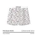 Roze hartjesprint boxershorts van ijsszijde met LOVE Yourself-tailleband - L / Wit Roze Hart Bloemen (BYH1934)