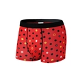 Boxer da uomo in seta di ghiaccio rossa con pois neri e stampe con faccine - S / Rosso
