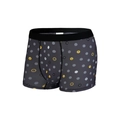 Boxer da uomo in seta di ghiaccio traspirante con pois grigi e motivi a faccina gialla - S / grigio scuro