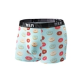 Men's light blue boxer briefs with colorful donut prints and black elastic waistband - XS / Doughnut Print (90107)