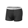 Men's mesh boxer briefs in black with white star print and branded elastic waistband - S (110-130 catties) / Black Star Print