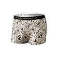 Men's breathable boxer briefs in light beige marble print with elastic black waistband - M (130-160 catties) / Beige Wave Pattern