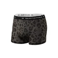 Men's boxer briefs with grey leopard print and elastic waistband with text - S (110-130 catties) / Gray Leopard Print