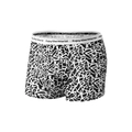 Men's ice silk boxer briefs in black and white graffiti print with wide elastic waistband - S (110-130 catties) / Black Graffiti Print
