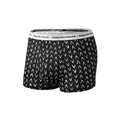 Boxer da uomo in seta di ghiaccio nera con motivi a V e fascia elastica logata - S / 9004-Motivo a V