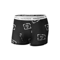 Boxer da uomo in seta di ghiaccio nera con motivi a cuore ed elastico logato in vita - S / 9007-Motivo a Cuore