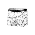 Boxer da uomo in seta di ghiaccio bianca con strisce nere ed elastico logato in vita - S / 9011-Motivo a Righe
