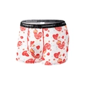 Herren Boxershorts aus Eisseide mit weißer Basis und Broken-Heart-Flammenmuster - XS / Herz-Muster (9052)