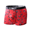 Herren Boxershorts in Rot aus Eisseide mit Katzenprint und elastischem Buchstabenbund - S / Roter Katzenstil (9094)