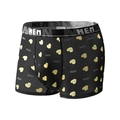 Herren-Boxershorts aus Eisseide in Schwarz mit gelbem Entenmuster und Gummibund - S / Schwarzer Entenstil (9095)