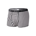 Herren-Boxershorts mit Schwarz-Weiß-Hahnentrittmuster und breitem elastischem Hosenbund - XS / Hahnentritt (9053)