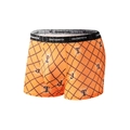 Men's breathable orange boxer briefs with black diamond pattern and elastic waistband - XL / Orange