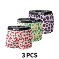 3er-Pack Herren Boxershorts aus Eisseide mit Fruchtprint und elastischem Bund - XS / Obst-Serie (XY9082-9084)