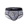 Men's boxer briefs with white tiger print and black elastic waistband detail - XS / Brief Style (9422)