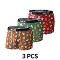 3er-Pack Herren-Boxershorts aus Eisseide mit lustigem Fast-Food-Print in verschiedenen Farben - XS / Fast-Food-Serie (XY9078)