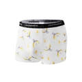 Herren Boxer-Shorts in Weiß mit gelbem Bananen-Print und elastischem Logobund - S / Bananen-Druck (9058)