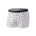Herren Boxer-Shorts in Weiß mit schwarzem Geometrie-Muster und elastischem Bund - XS / Abstrakte Geometrie (9059)