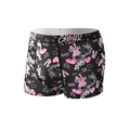 Men's ice silk boxer briefs in black with pink graffiti prints and white elastic waistband - S / Black Trendy Graffiti Style (1541)