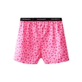 Pink printed men's ice silk boxer shorts with black branded elastic waistband - S / Pink Mottled (9304)