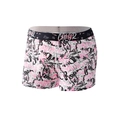 Men's breathable ice silk boxer briefs featuring black and pink graffiti print and logo waistband - White Pink Black Graffiti Style (1542)