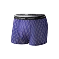 Bóxer para hombre en color púrpura oscuro con patrones geométricos y pretina - S / Azul