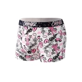 Men's ice silk boxer briefs in white with pink graffiti heart and rabbit patterns - S / White Pink Bunny Graffiti Style (1543)