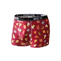 Men's red boxer briefs with cartoon food prints and black elastic waistband detail - XS / 9078-Fast Food Print (Wine Red)