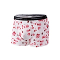 Herren-Boxershorts in Weiß mit rosa abstraktem Blumenmuster und schwarzem Gummibund - XS / Abstrakter Druck (9064)