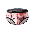 Slip homme à motif géométrique avec large ceinture élastique noire et texte blanc - S / Slips / Collage Géométrique Multicolore (9415)