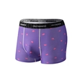 Ademende herenboxershorts in paars met roze olifantenprint en een brede elastische band - S / Paars