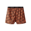 Men's ice silk boxer shorts with bright orange tiger print and elastic branded waistband - S / Orange Black Tiger (9306)