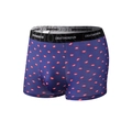 Men's boxer briefs in navy blue with red and white lip print and elastic waistband - Navy Blue Lips Print (9020)
