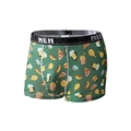 Men's boxer briefs with green fast food print and black elastic MEN waistband - XS / 9078-Fast Food Print (Green)